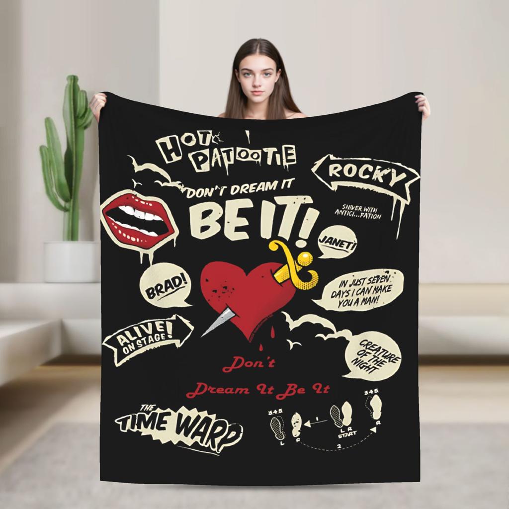 Frank N Furter Horror Movie Blanket The Rocky Horror Picture Show Flannel Warm Throw Blanket For Bedding Lounge Autumn/Winter