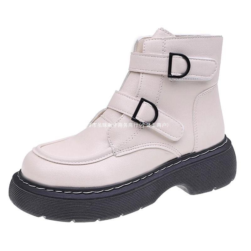 Damen-Martin-Stiefel mit dicker Sohle, Herbst 2025, neue vielseitige kurze Stiefel im Retro-Stil, britischer Stil, süß, cool, dünne Stiefel, Trend