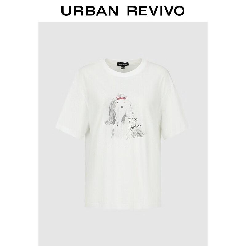 UR2026 Women s Playful Hand-painted Print T-shirt M