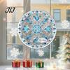 Lightweight Christmas Wall Ornaments 2D Acrylic Hanging Ornaments, Stained Glass Style Snowman Santa Snowflake Holiday Window Decorations for