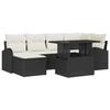VidaXL Ensemble de canapé de jardin 7 pièces avec coussins noir poly rattan 3348673