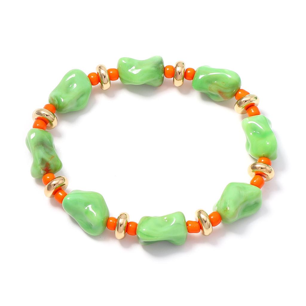 Creative Design Irregular Geometric Smudge Color Geometric Glazed Beaded Stackable Bracelets Women's Jewelry
