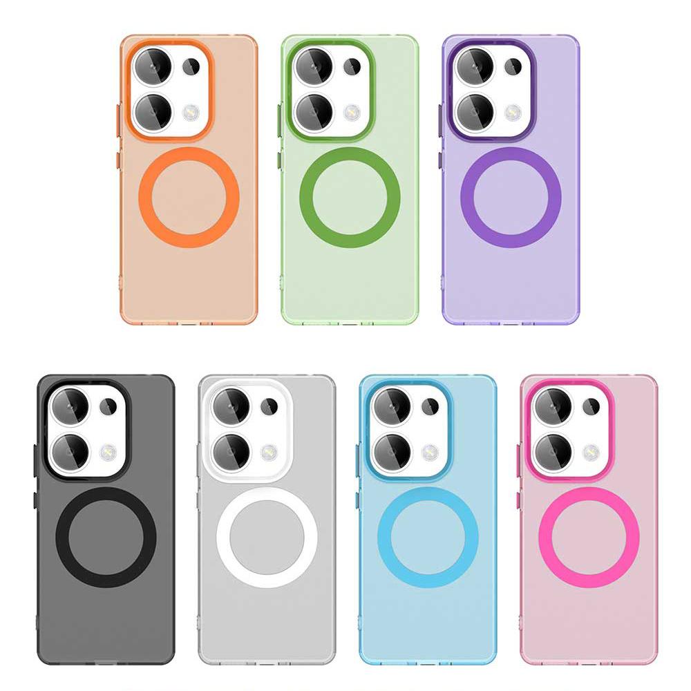Magsafe Matte Phone Case For Xiaomi Poco M6 Pro 4G M6 Plus 5GProtective Case Magnetic Wireless Charging Shockproof Back Cover
