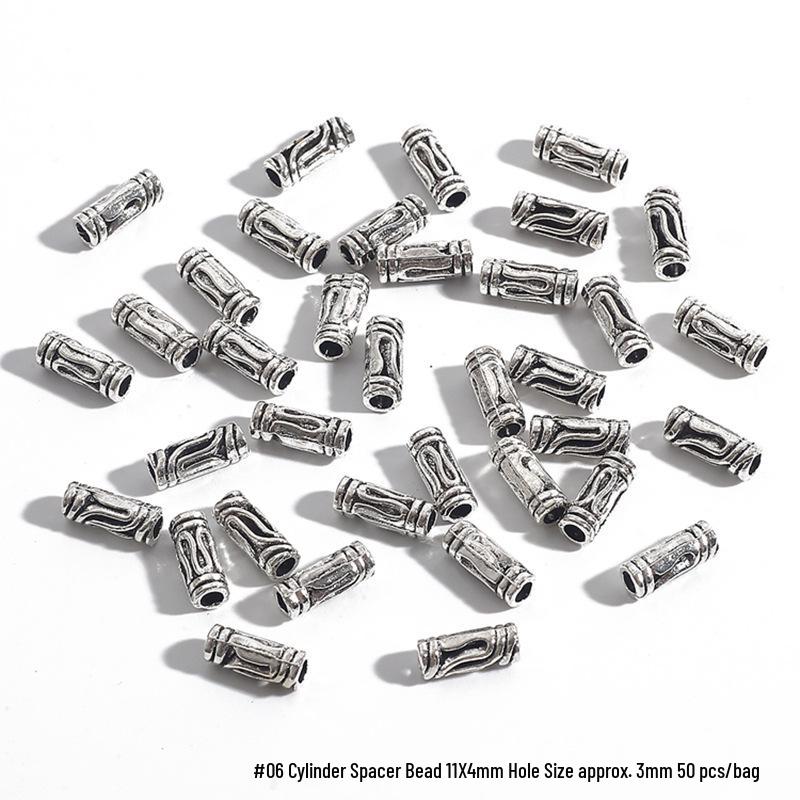 DIY Alloy Cylinder Spacer Beads & Caps for Bracelets & Necklaces