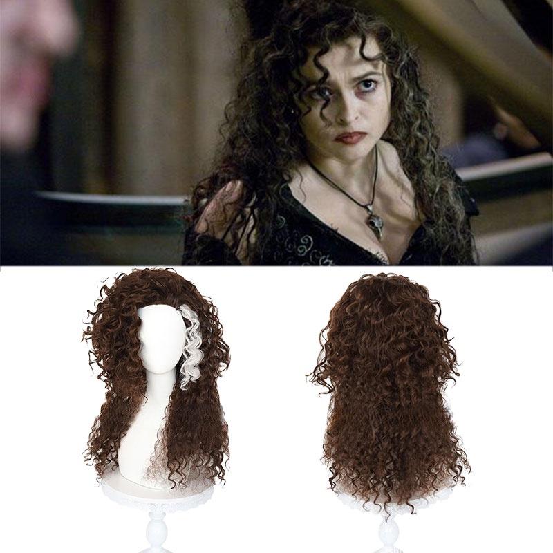 Bj-108 Bellatrix Lestrange Cosplay Pruik Authentieke Anime Stijl Veelzijdig Voor Elke Gezichtsvorm