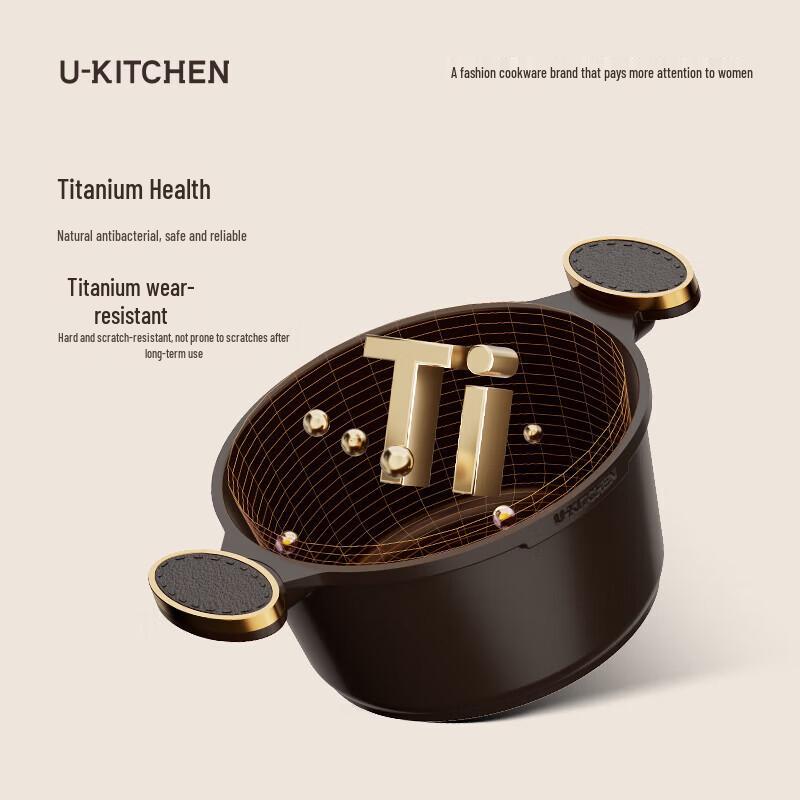 UKITCHEN 24cm Titanium Non-Stick Soup Pot