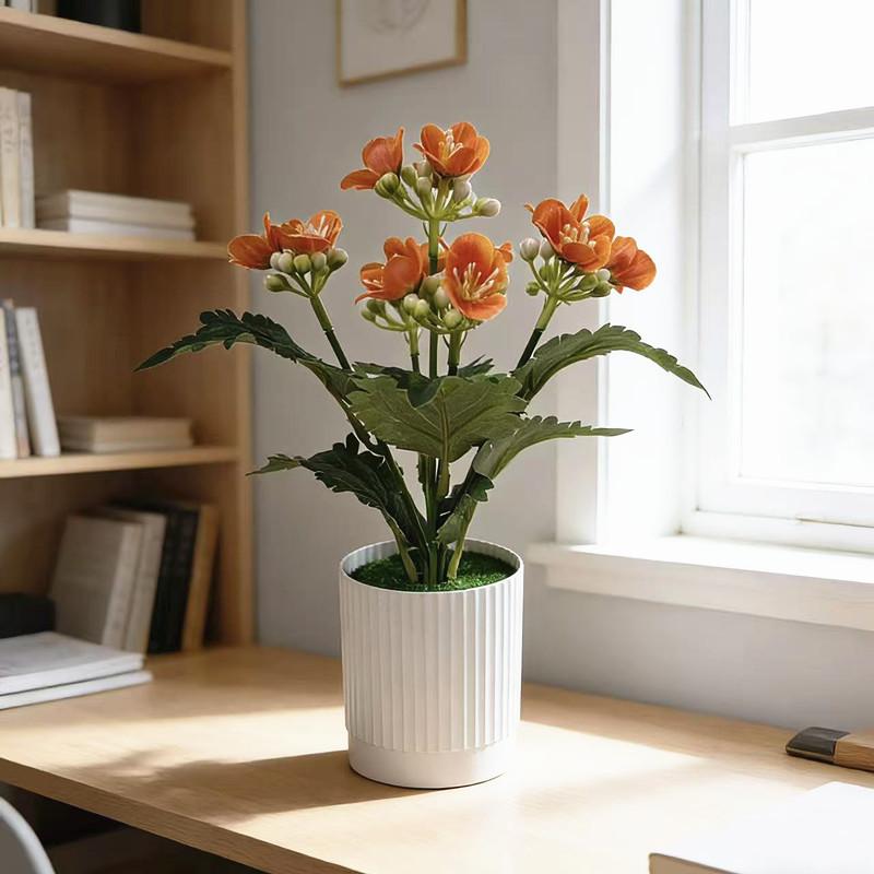 Small Jasmine Flower Garden Pot With Plastic And Silk Material For Outdoor Decor And Photography Props