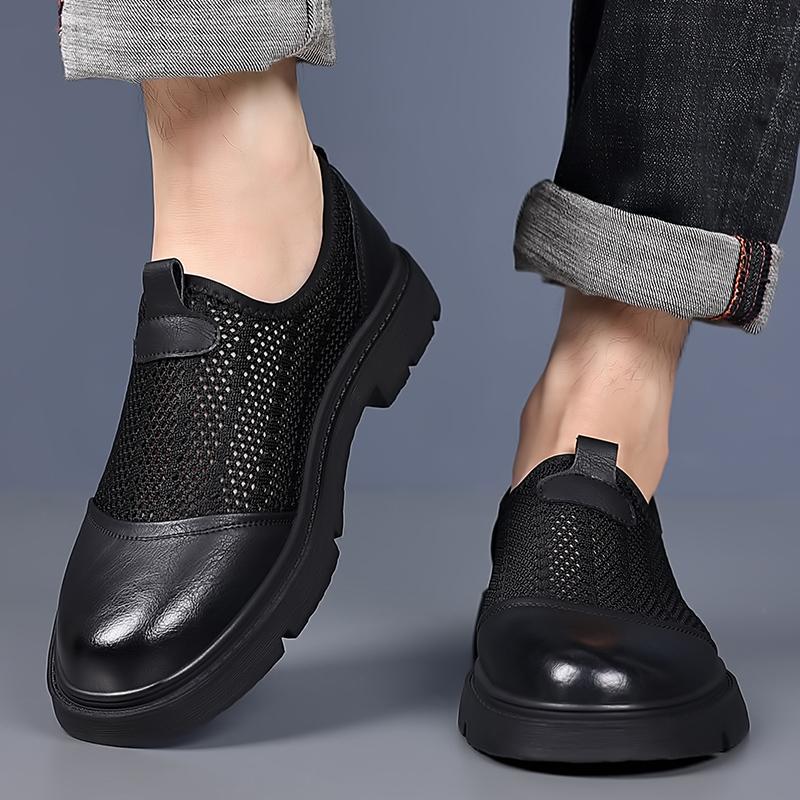 Sommer Herren Baotou Sandalen und Lederschuhe sind lässig und bequem Outdoor Herren Party Mesh Leder Klassische Schwarze Schuhe