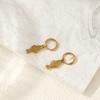 1 Pair Stylish Ocean Jewelry Earrings 18K Gold Plated Stainless Steel Fish Animal 3D Hoop Earrings For Women Gift 3.5cm x 1.4cm