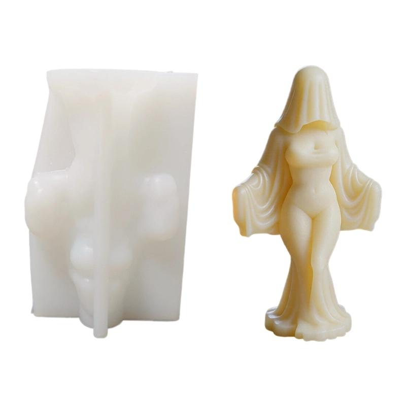 Shade Bride Figure Silicone Candle Molds Food Grade Silicone For Resin Casting Making Candle Soap and Halloween Decoration