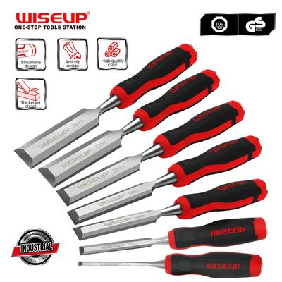 WISEUP 1ks 6~38mm Plochý sekáč na drevo tesárske náradie Profesionálne náradie na opracovanie dreva z chróm-vanádiovej ocele Ergonomická rukoväť