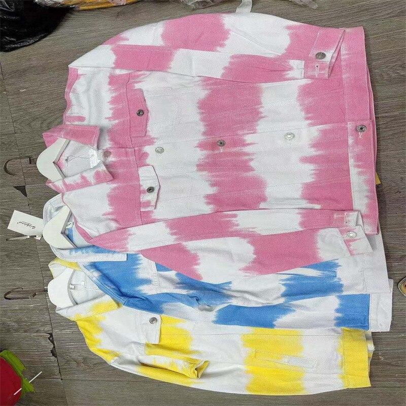 Veste en jean Patchwork automne veste femmes col rabattu coupe ample décontracté Style coréen veste manteau boutons vers le bas ChicTops nouveau