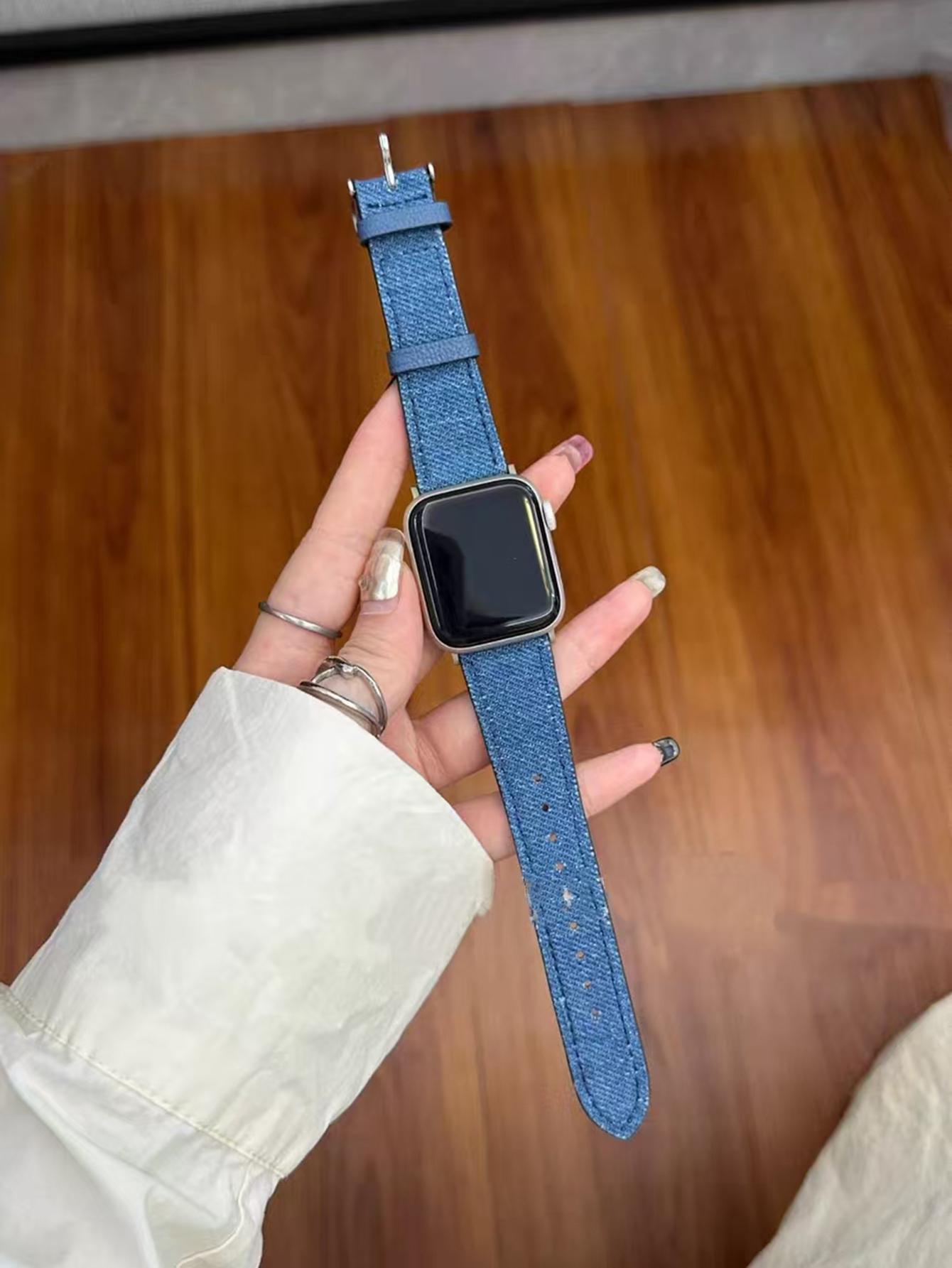 

Leather loop For Apple Watch band Watchband Series Ultra 11/10/9/8/7/6/5/4/3/2 SE 38mm 40mm 41mm 42mm 44mm 45mm 46mm 49mm Strap S10 S11 46MM синій