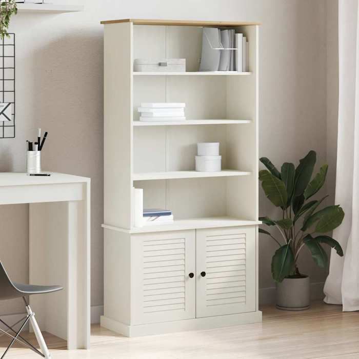 VidaXL Bibliothèque VIGO blanc 85x35x170 cm bois massif de pin 353197