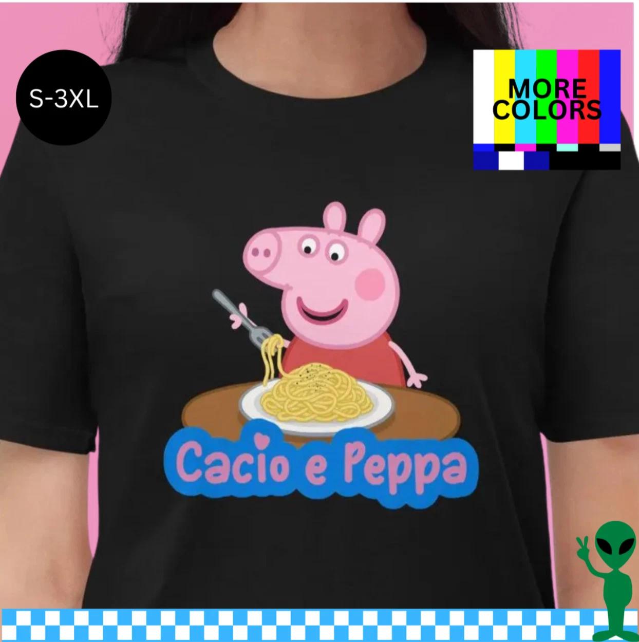 Cacio e Peppa Shirt Funny Italian Food Pun Tee Pasta Lover Graphic Tee S-3XL 4XL