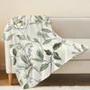 Thick Warm Flannel Blanket with Plant Print,Soft Cozy Home Decor Blanket for Christmas & Halloween