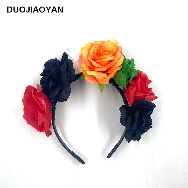 Halloween Flower Headband with Spider for Cosplay or Makeup Party