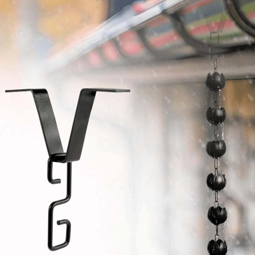 Iron Rain Chain Hook Heavy-Duty Downspout Connector Gutter Adapter  Rainwater Collection