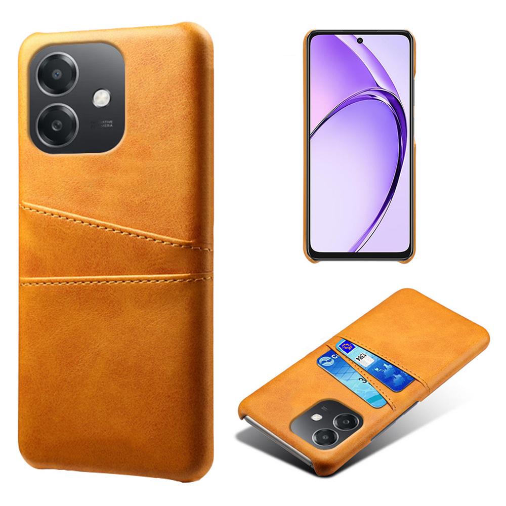 

For Oppo A3x 5G (India) Case Dual Card Slots PU Leather+Hard PC Phone Cover Orange