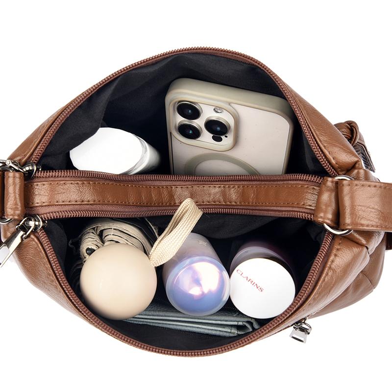 Large Capacity Retro Multi-layer Small Square Bag Women's Shoulder Crossbody Bag