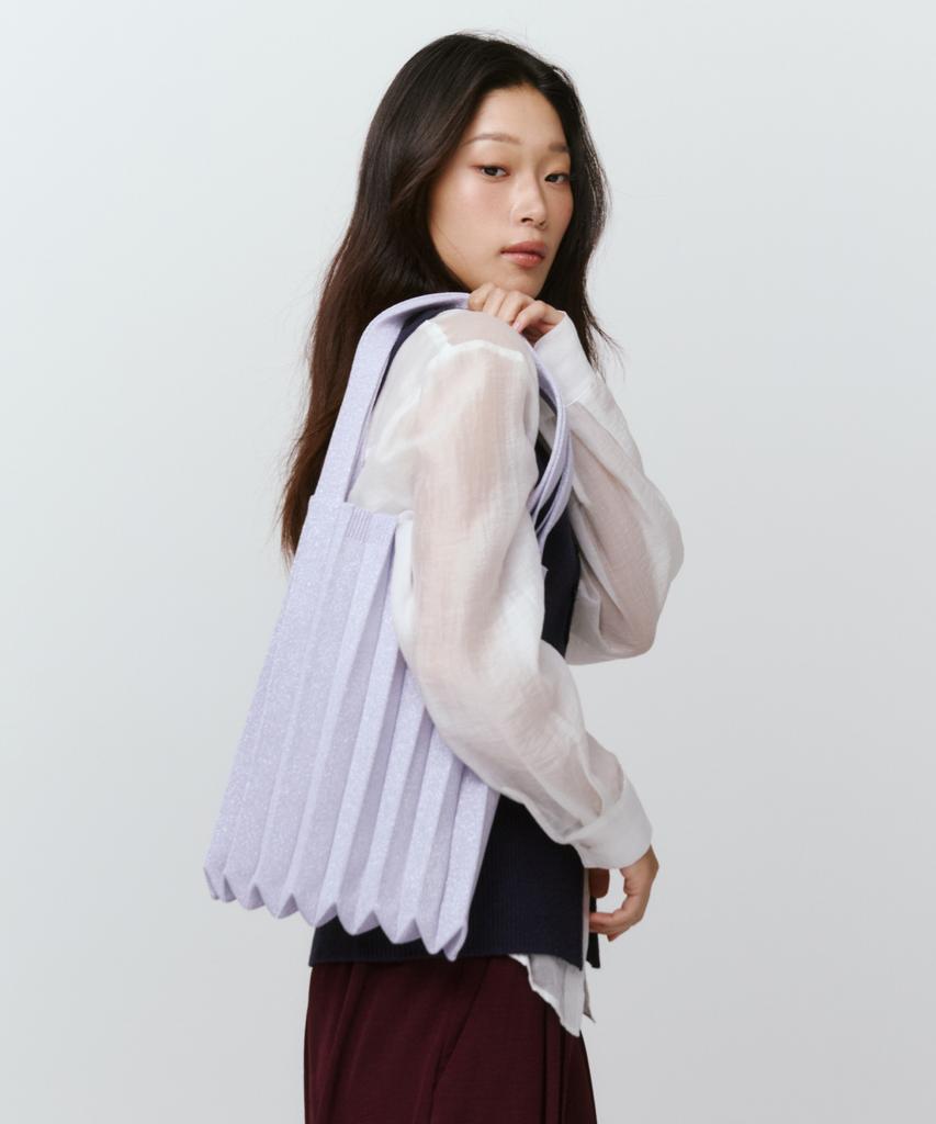 Pleatsmama New Shoulder Bag Glitter Pale Purple