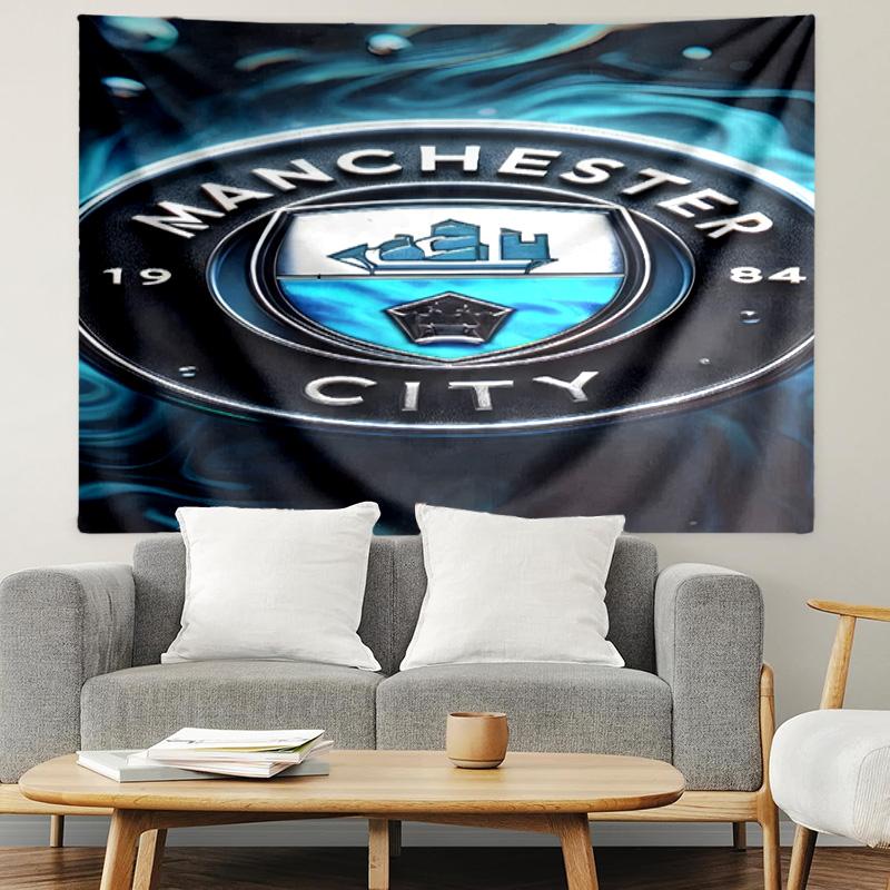 Football Team City FC Print Tapestry, Lightweight Wall Hanging, for Bedroom, Dorm, Living Room, Home Art Decor - Birthday Christmas Gift for Friends