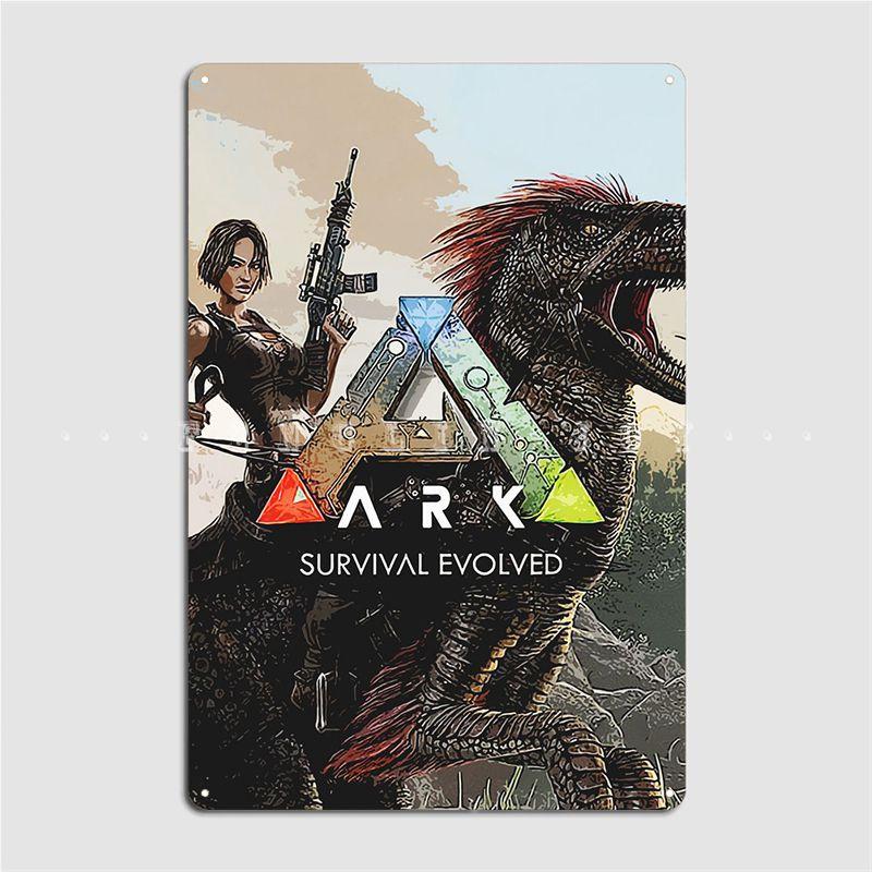 Ark Survival Evolved Plakat Metalowa Tabliczka Dekoracja Ścienna Dekoracja Pubu Kuchnia Cynowy Znak Plakat