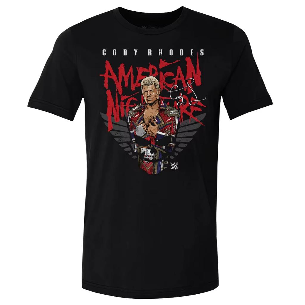 2025 Summer New Black Wrestler Cody Rhodes Cotton T Shirt Men's Short Sleeve O-neck Tees Sports Casual Oversized Kids/Adult Tops