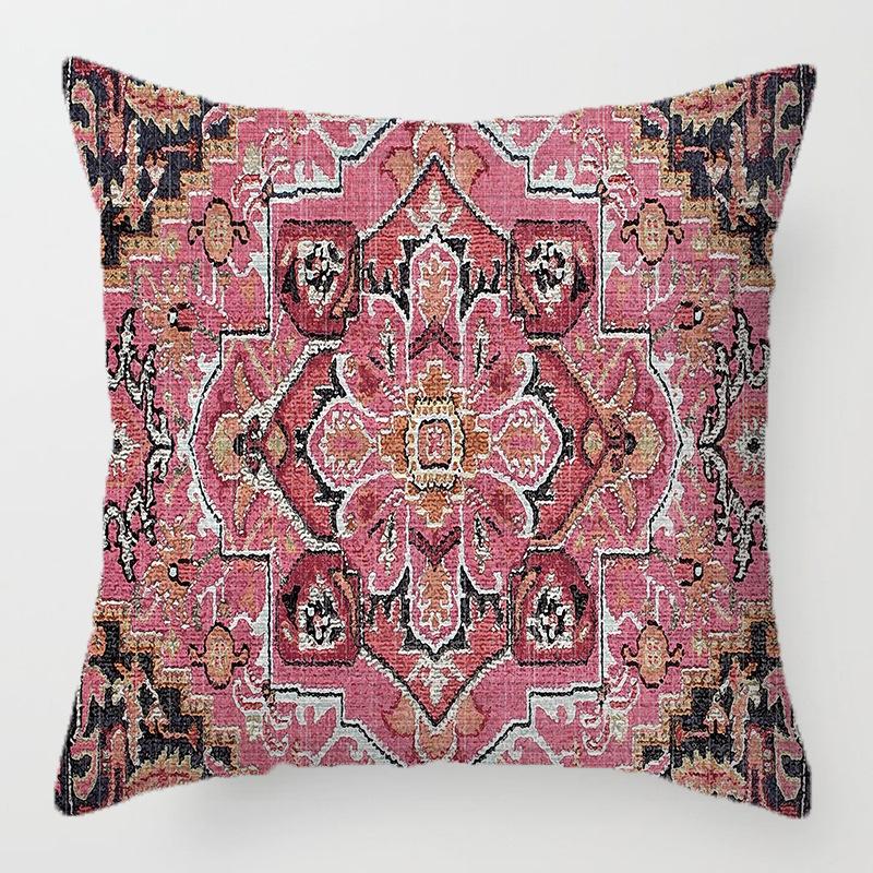Home Decor Exquisite Ethnic Pattern Digital Printed Pattern Cushion Cover Suitable for Sofa Bedroom Car Pillow Cover