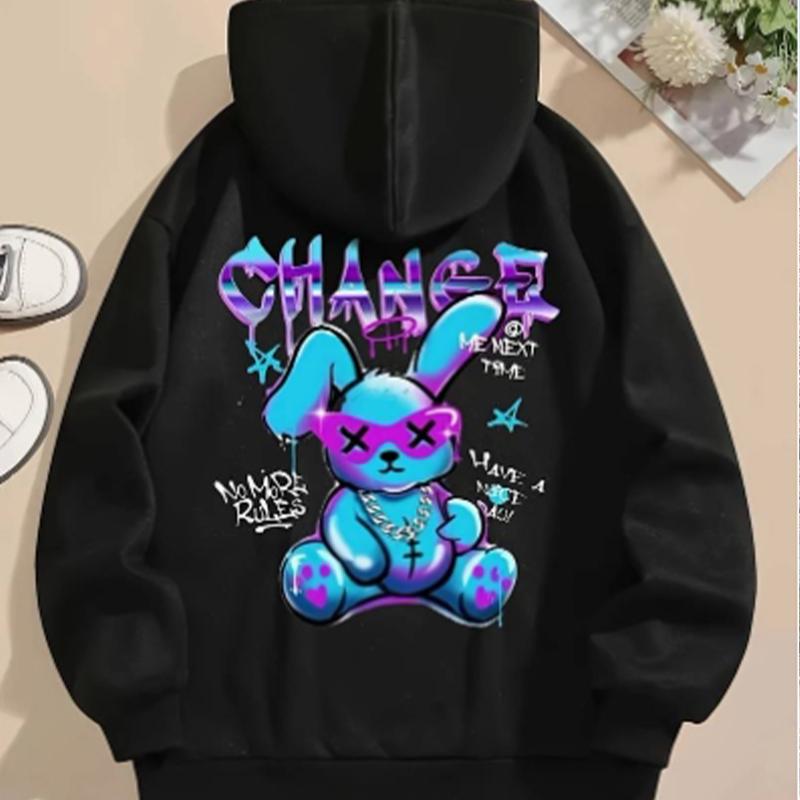 

Женские модные свободные толстовки с принтом кролика, блузки, толстовки, повседневные свитера с длинным рукавом 8XL