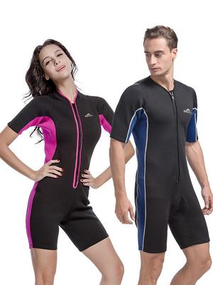SBART Traje de Neopreno Unisex de 2 mm de Manga Corta para Snorkel y Surf - Traje de Baño Cálido de Verano con Protección Solar