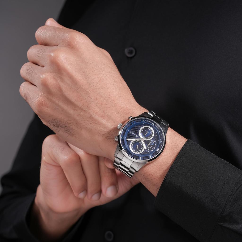 Watch LEVUKA Blue Dial Stainless Steel Bracelet PEWGK0092502 [POLICE][Authentic] Men's
