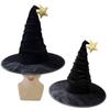 Star Wizard Cap Velvet Halloween Cap Easy To Storage Halloween Witch Hat  Children