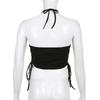 Spring Fashion Pure Desire Japanese Button Pleated Strap Exposed Umbilical Slim Hanging Neck Top Spicy Girls Sexy Small Vest Ultra-short Slim Tank Top