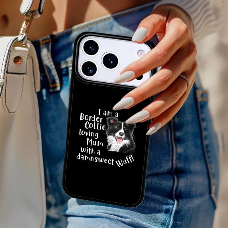 Cartoon Border Collie Phone Case For iPhone 17 Air 14 15 13 12 Max Cover For Apple 14 15 16 16e 11 Pro Max Plus Coque