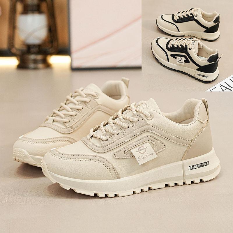 2025 Spring and Autumn New Lightweight Soft-soled White Shoes Student Leather Casual Dad Shoes Forrest Gump Shoes Versatile Travel Shoes