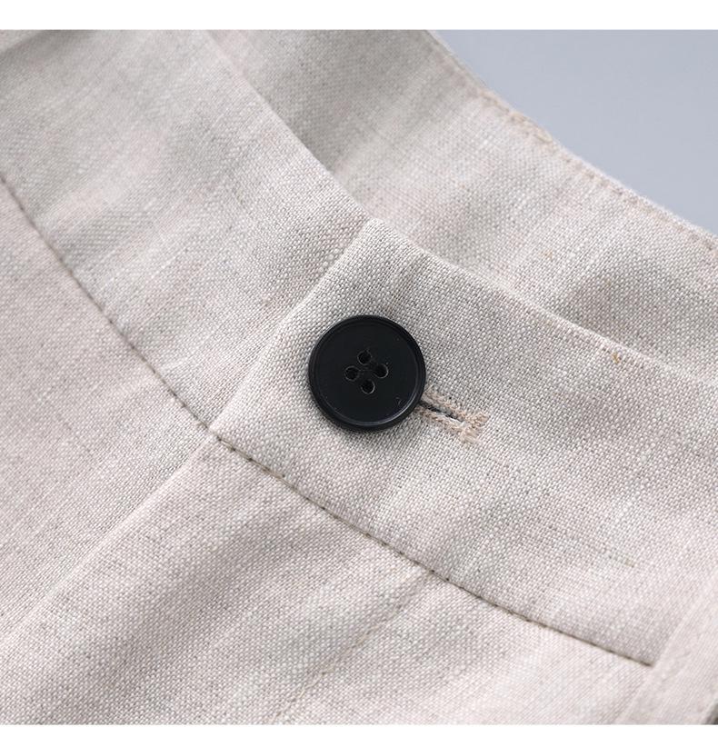 Women's Summer Linen V-Neck Suit Vest & Casual Minimalist Two-Piece Set