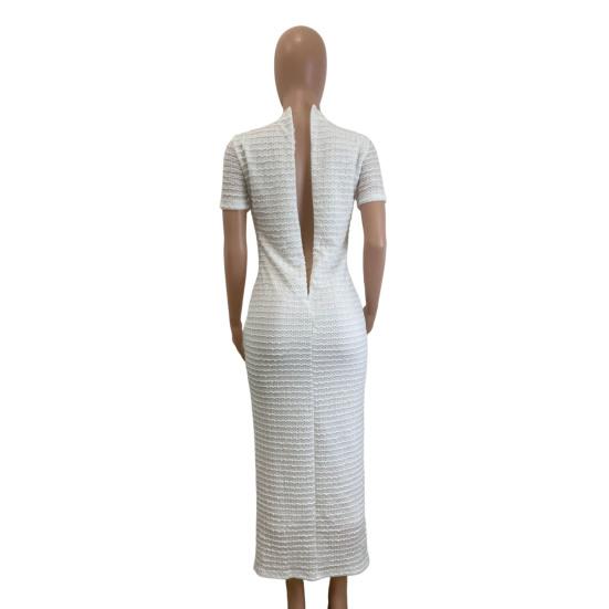 Rochie Lungă Tricotată cu Nasturi pentru Femei Mânecă Scurtă Gât Rotund Rochie Tip Sacou Rochie Formală pentru Invitați la Nuntă Petrecere Rochie de Cocktail