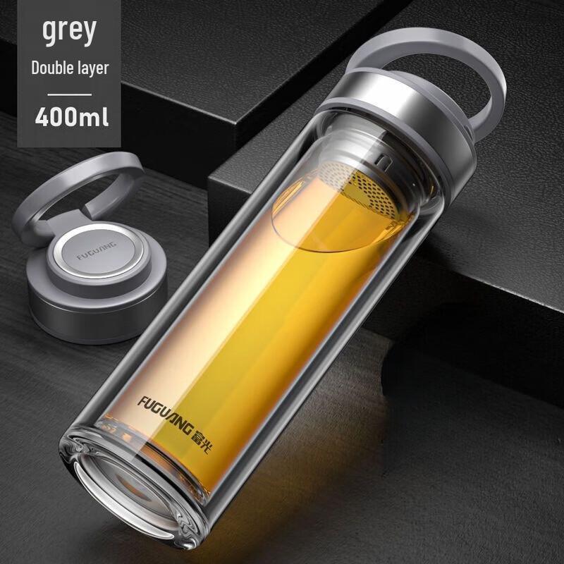 FUGUANG Portable Double-Wall Glass Tea Tumbler