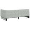 Corner Bed Frame Light Grey 90 X 190 Cm Velvet