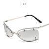 Women's sunglasses, punk style metal personality street photography, fashionable driving beach sunglasses