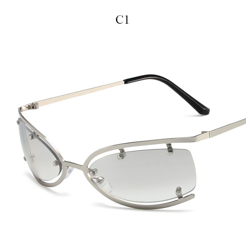 Women's sunglasses, punk style metal personality street photography, fashionable driving beach sunglasses
