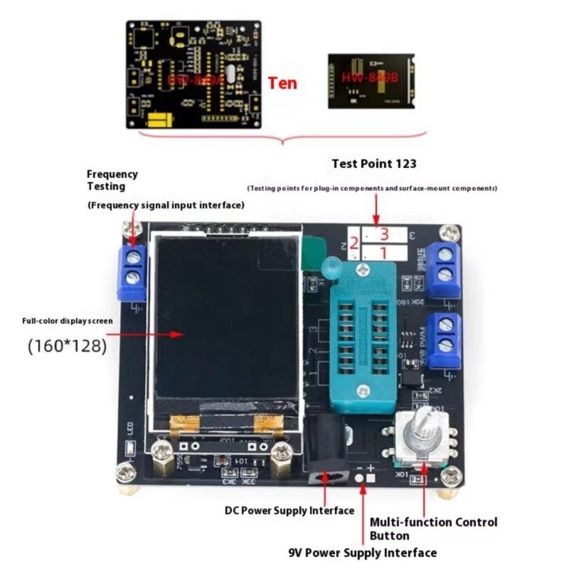 GM328A Digital Transistor Diode Tester Featuring Voltages Frequency Measurement And Adjustable Square Waves Output