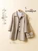 Plus Size Women's Mid-Length Woolen Coat - Loose, Slimming, Age-Reducing for Autumn/Winter 2025