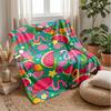 Flamingo Watermelon Paradise Theme blanket Lightweight Warm Flannel Blanket Decorative Throw Blanket for Home Decoration