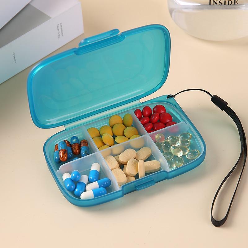 New Small Portable Travel Daily 6 Grids Pill Case Box Organizer Tablet Pills Storage Container for Medicine Vitamin Fish Oils