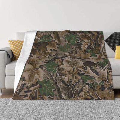 Manta Camuflaje Real Tree Camo Manta Polar Estampada Militar Portátil Cálida Mantas para el Hogar Coche Cubrecama