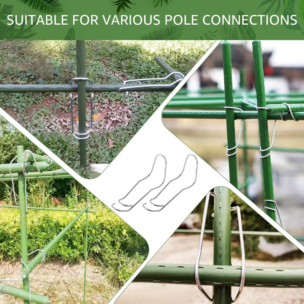 50Pcs Plant Trellis Connecting Buckles Climbing Pipe Support Fixing Tool Reusable Fixing Clamp for Garden Plant Connector