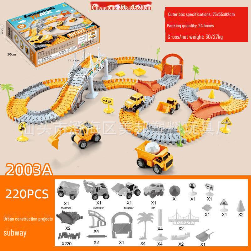 Elektrická dinosauří dráha s montážním ruským kolem pro děti