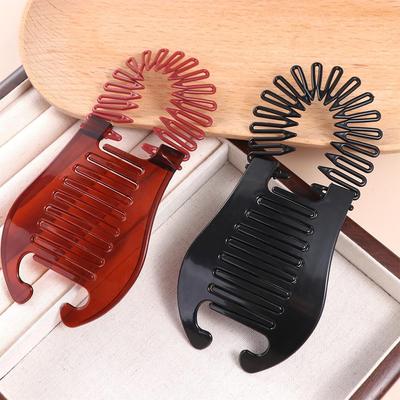 Flexible Headwear Banana Barrettes Clip Black Brown Elastics Hair Comb Hair Riser Claw